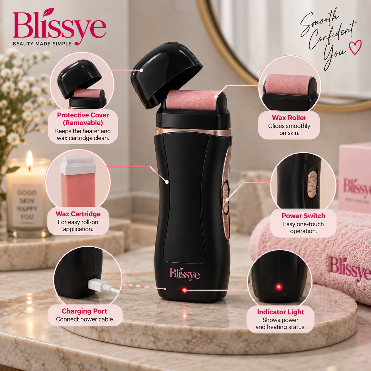 Blissye Premium Wax Roll Machine (3 in 1)